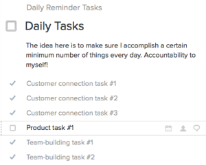 Subtasks for my daily tasks